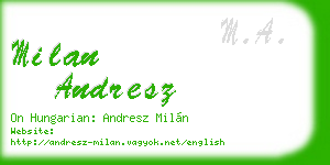 milan andresz business card